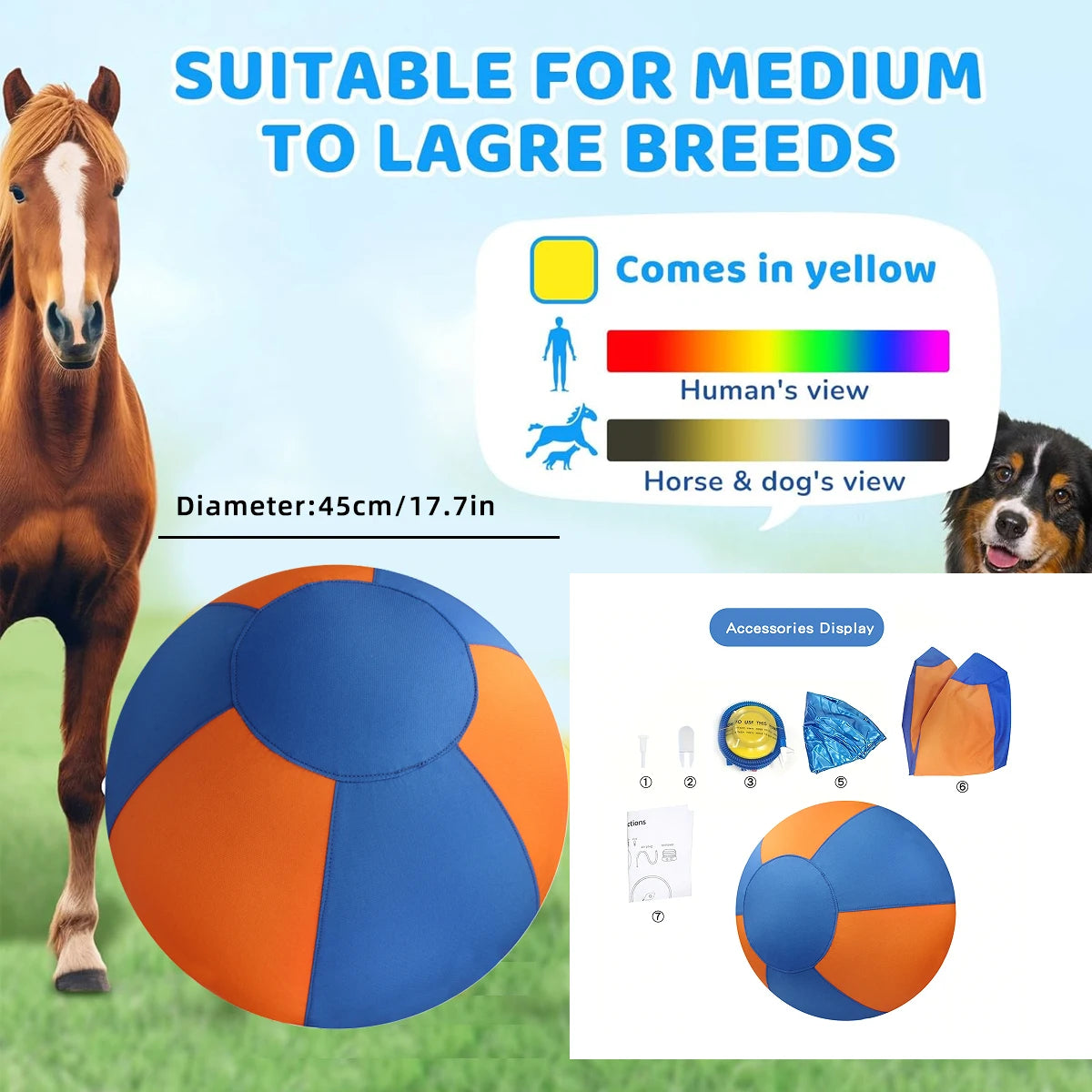 Extra Grote Dierenbal – Stevig Speelplezier voor Honden en Paarden